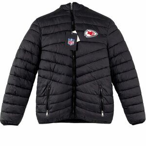Size Large New NFL Kansas City Chiefs Hooded Puffer Jacket Chiefs Back MSRP $300